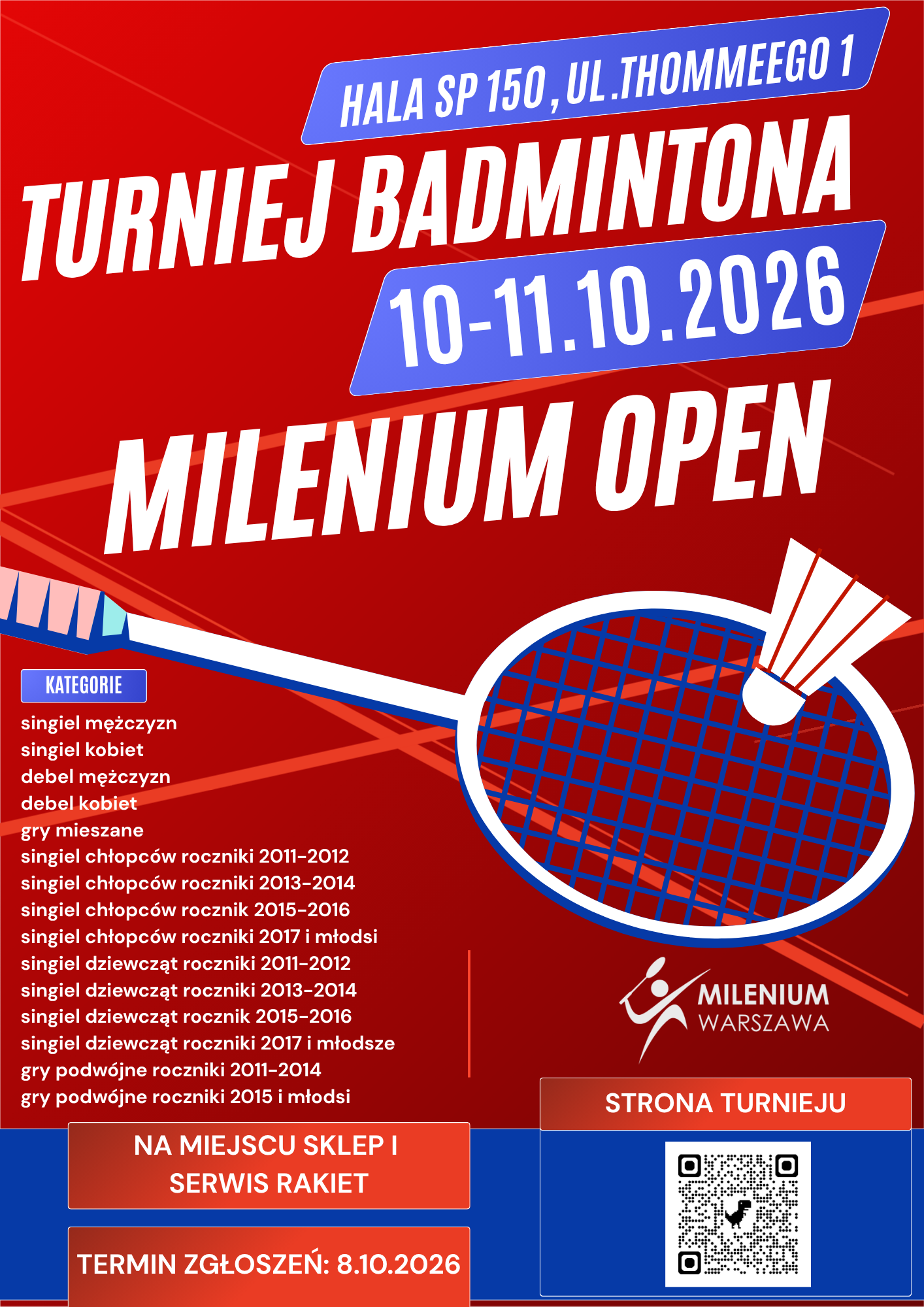Turniej badmintona Milenium Open.